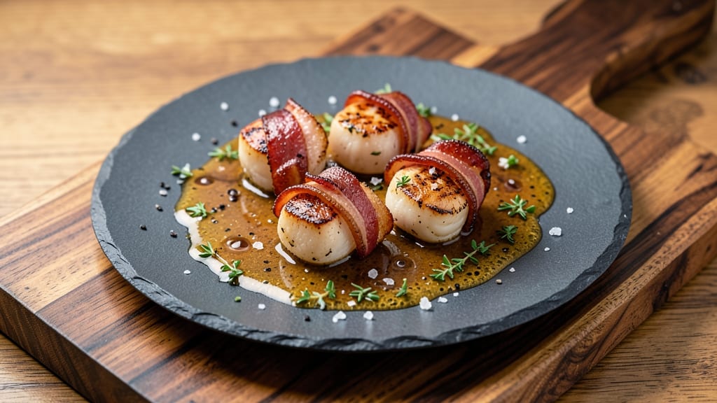 Bacon-Wrapped Scallops Sauce Recipe: Smoky Maple Butter With Crispy Edges