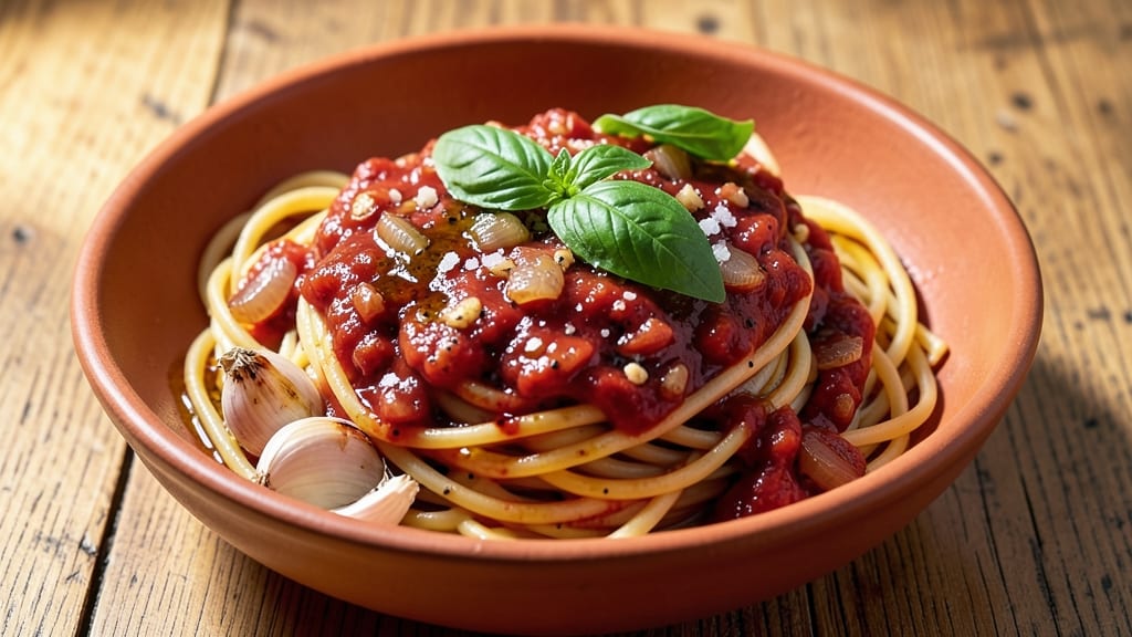 Authentic Red Sauce Pasta Recipe: Al Dente Noodles in Smoky Tomato Velvety