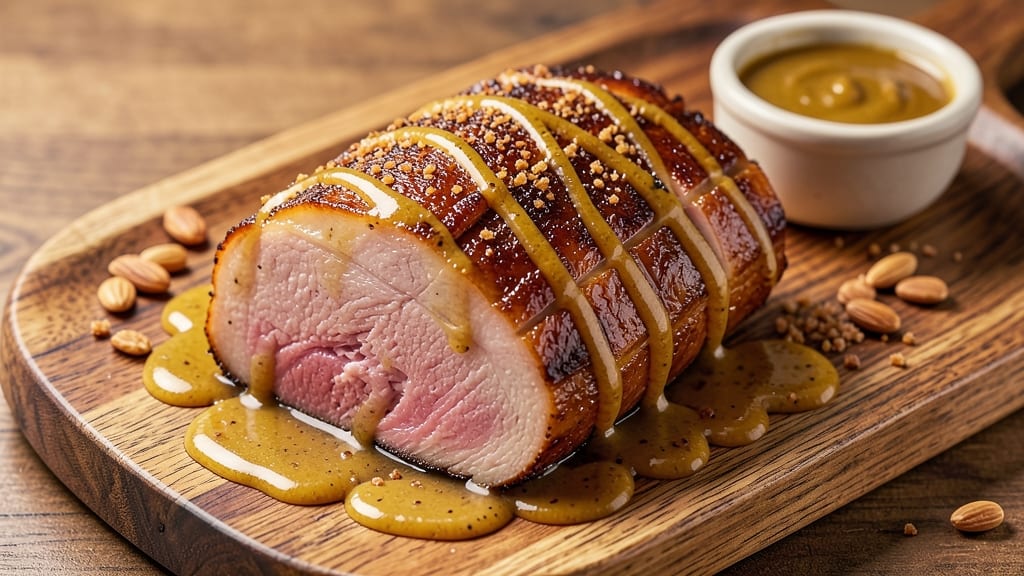 Baked Ham With Mustard Sauce Recipe: Glazed to Golden Perfection With Tangy Drizzle