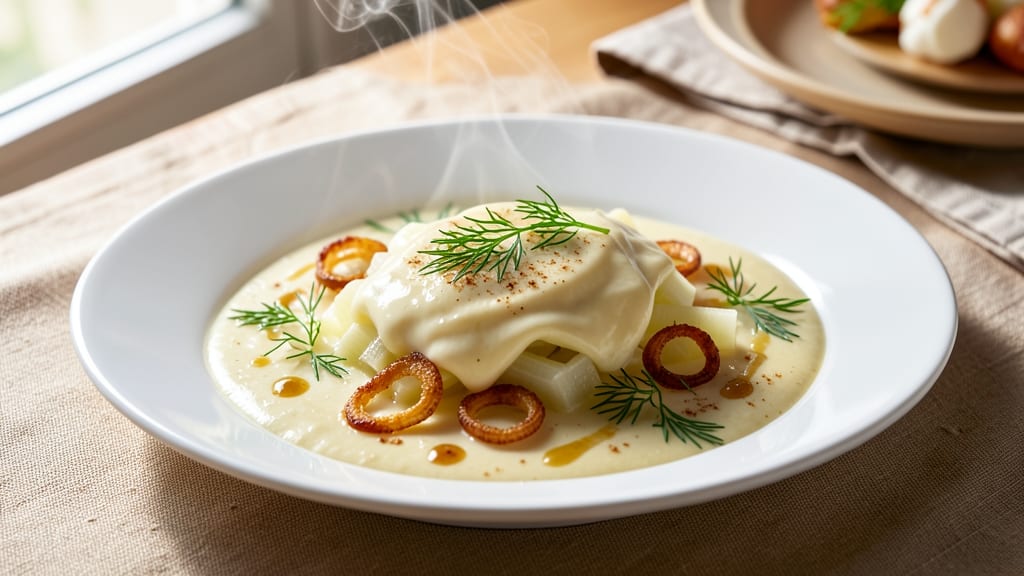 Authentic Italian White Sauce Recipe: Silky Dill and Celery Root Emulsion