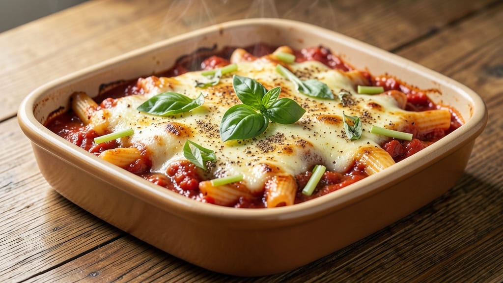 Baked Ziti Sauce Recipe: Slow-Simmered Tomato Richness With Celery Crown Crunch