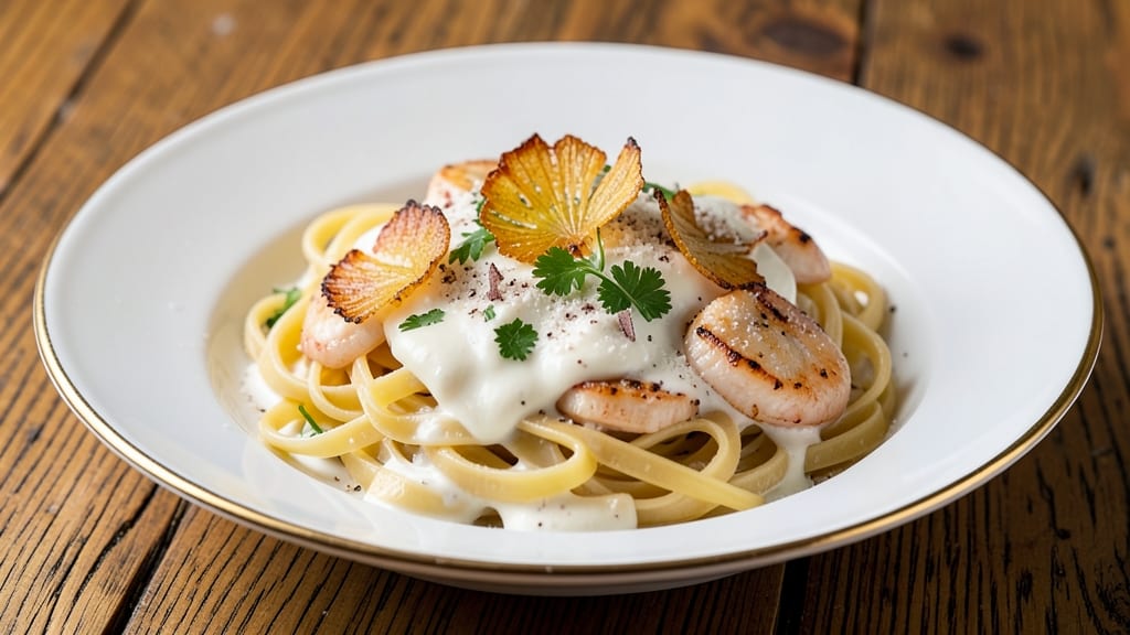 Authentic White Sauce Pasta Recipe: Buttery Celery Crown Crunch Over Al Dente Noodles