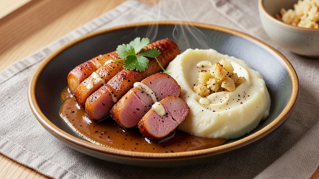 Bangers and Mash Sauce Recipe: Celery-Infused Cream With Smoky Chipotle Heat