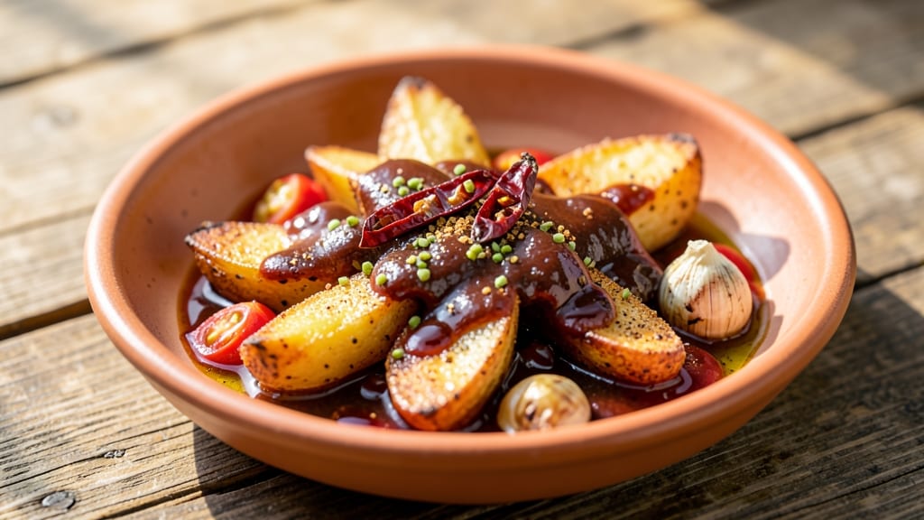 Authentic Patatas Bravas Sauce Recipe: Smoky Chipotle Crunch With Celery Crown Topping